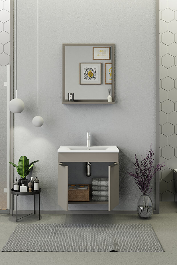 Arya 65 Cm Latte Banyo Dolabı - 3
