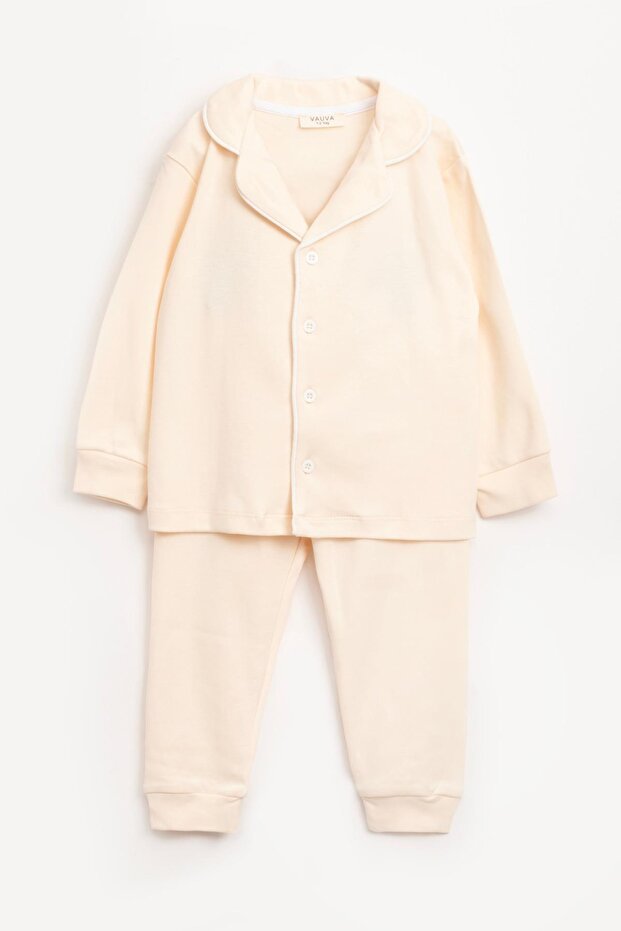 Pajama Set Girls Boys Pajama Set 100% Cotton Front Buttoned Two-Piece Set