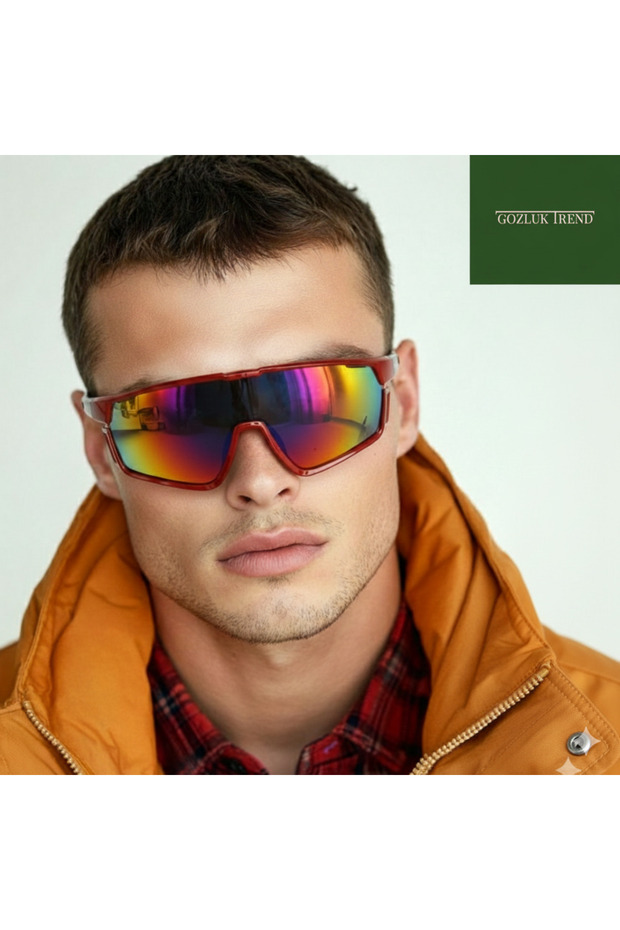 MU2229 --132 Mirrored Glass Unisex Sunglasses| 2022 Season Red Framed