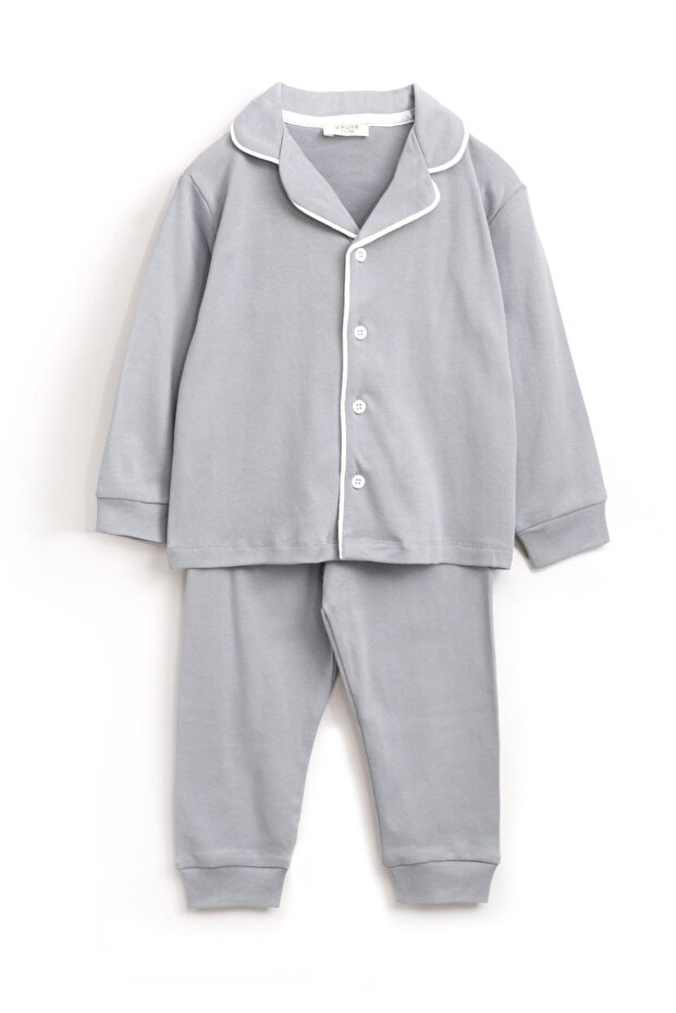 Pajama Set Girls Boys Pajama Set 100% Cotton Front Buttoned Two-Piece Set