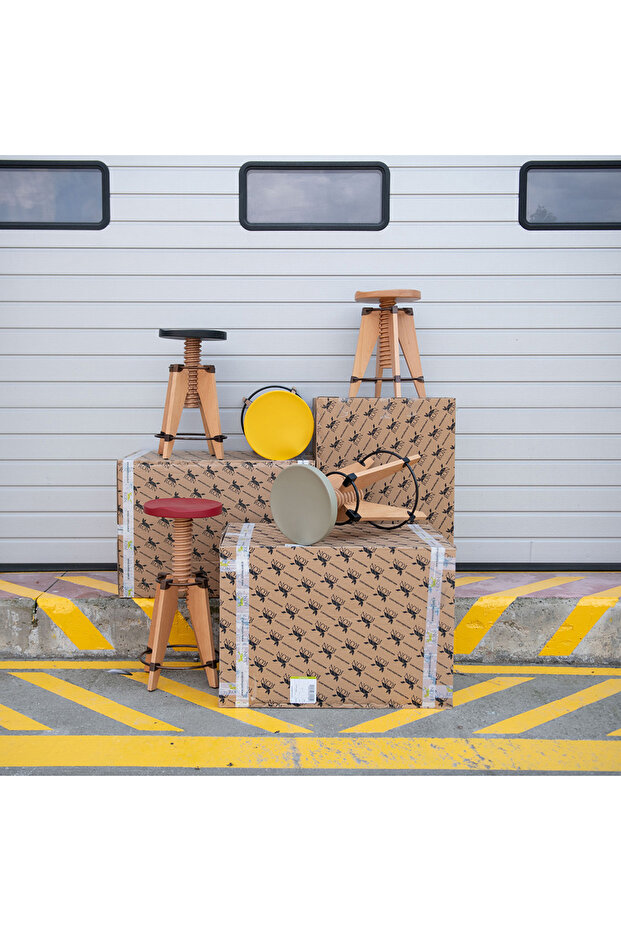 Burgu Ahşap Tabure - 7