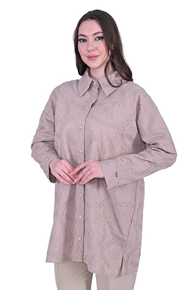 Poplin Gömlek BEJ - 1