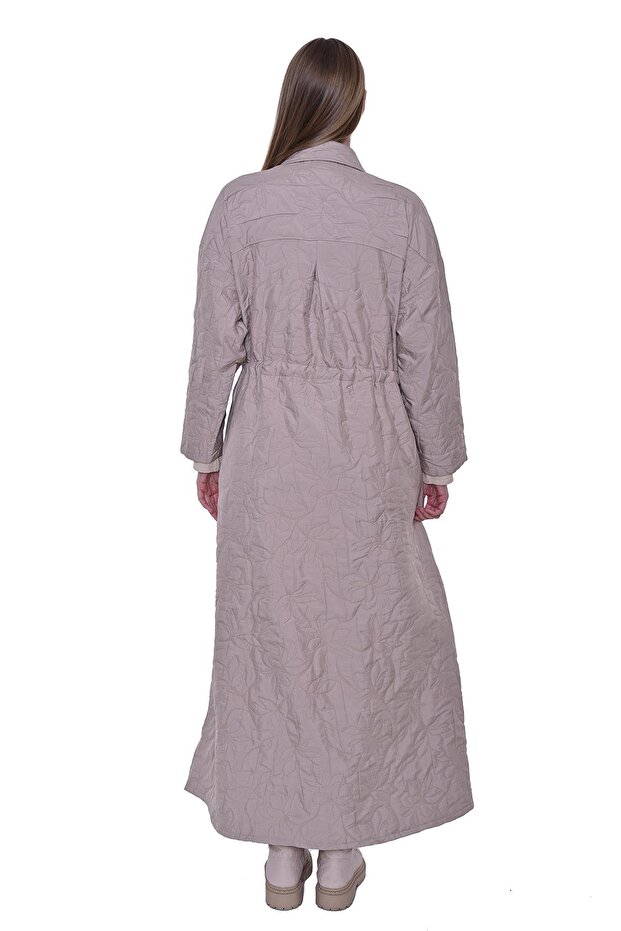 قبعة برباط على شكل ورقة شجر باللون البيج - 3