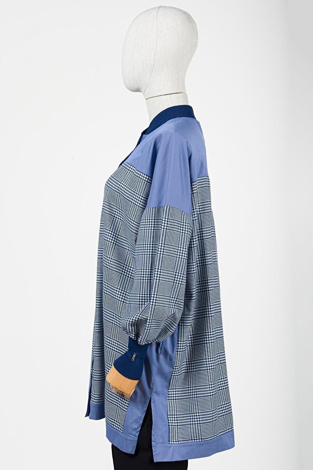 Kareli Gömlek İNDİGO - 2