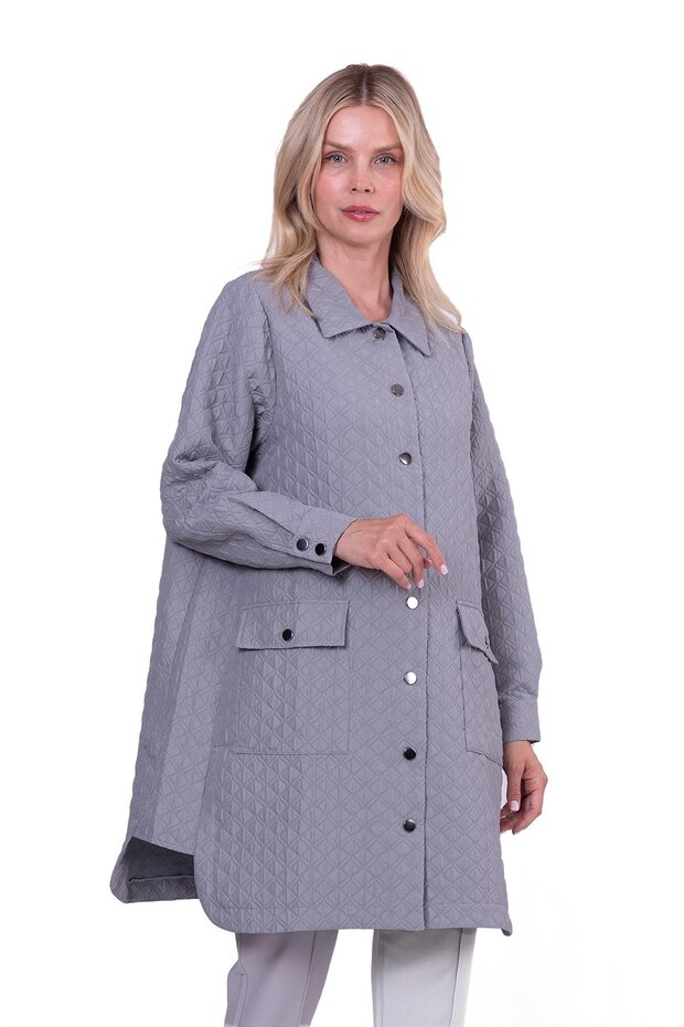 Kapitone Gömlek Kap GRİ - 2