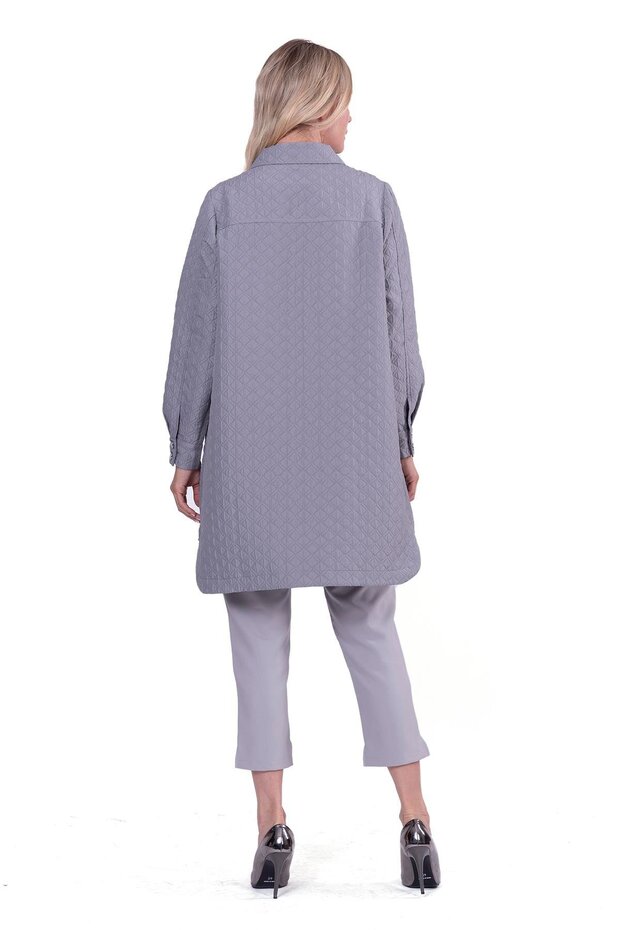 Kapitone Gömlek Kap GRİ - 3