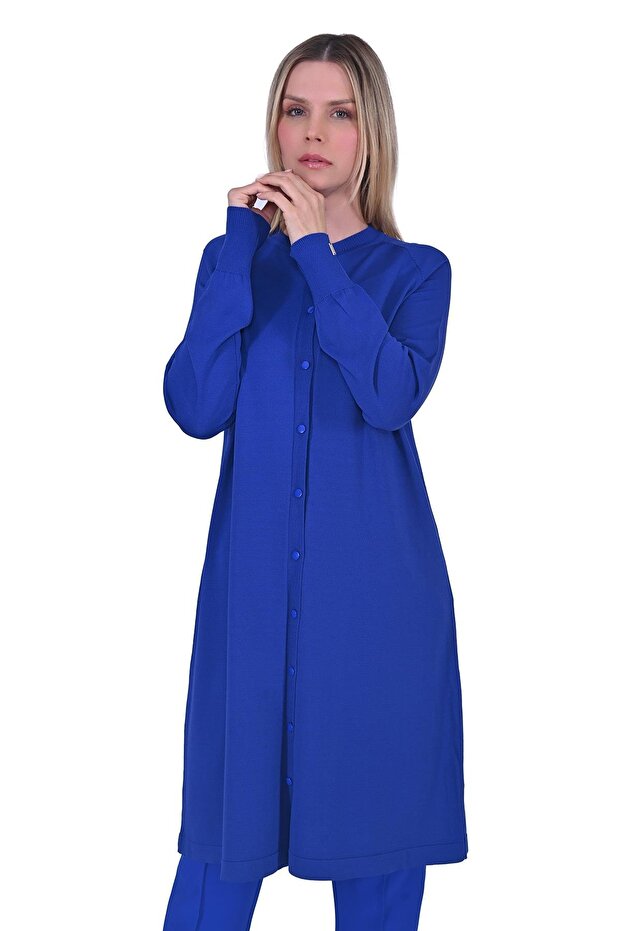 A Knitwear Cardigan Sax