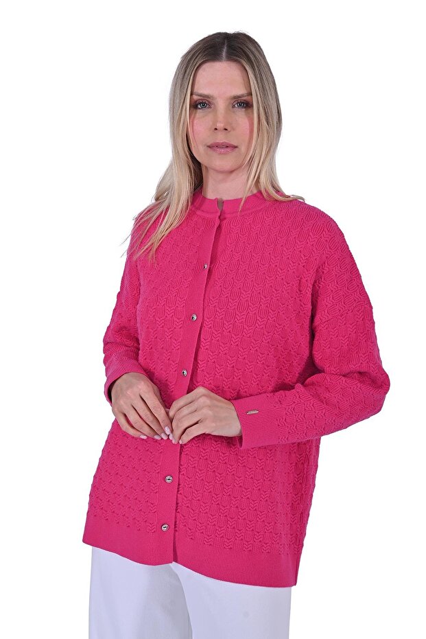 Invee 6939 Knitwear Cardigan - Fuchsia