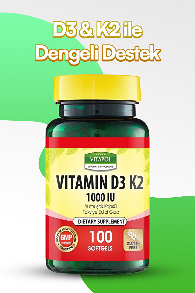 D3 K2 100 Yumuşak Kapsül - 1