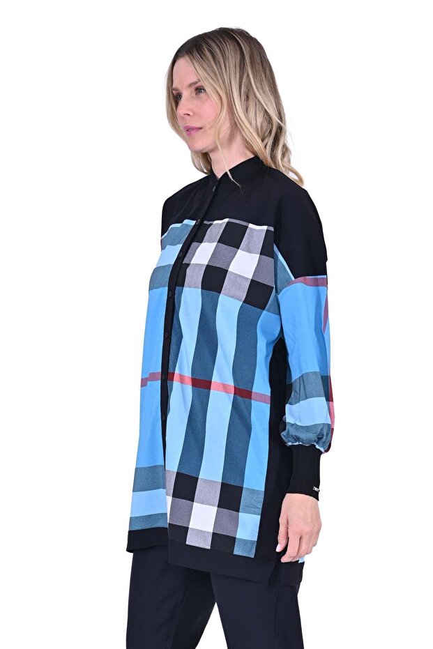 قميص مربعات تركواز - 2
