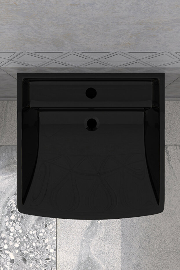Loop 50 Cm Asma Monoblok Lavabo Siyah - 2