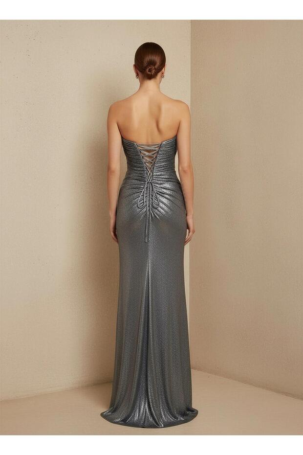 6158SIM LAME SİMLİ ELBİSE - 2