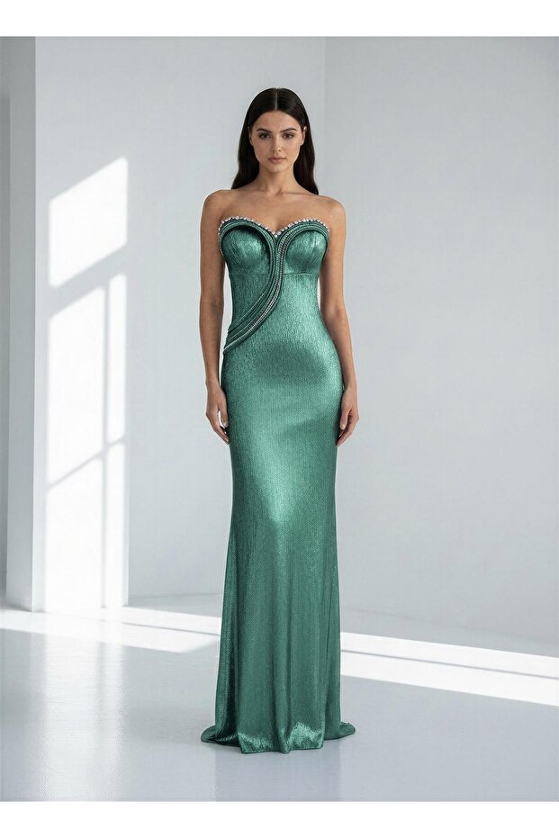 6113SIM STRAPTEZ SİMLİ ELBİSE - 1