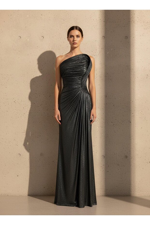 6158SIM LAME SİMLİ ELBİSE - 1