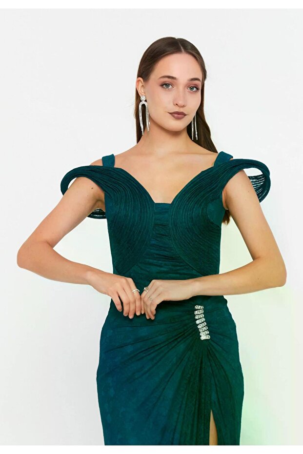 6146DAN DANTEL ELBİSE - 4