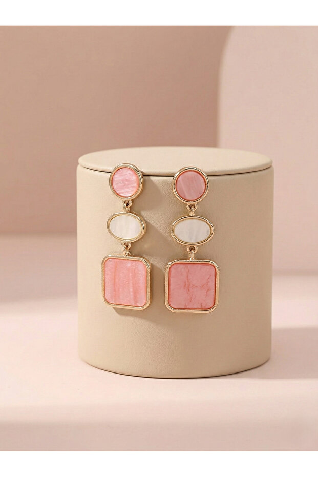 Acrylic Stone Dangle Earrings - 2