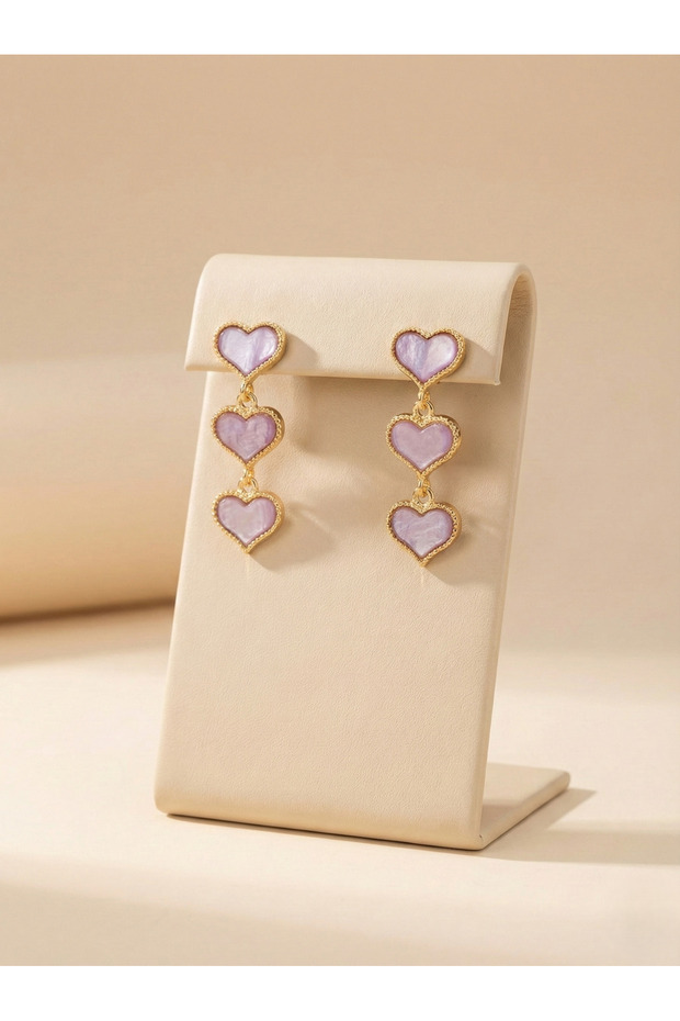 Sallantılı Kalp Küpe - 2