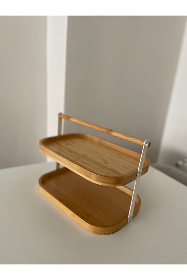 2 Katlı Bambu Stand / Sunumluk - 3