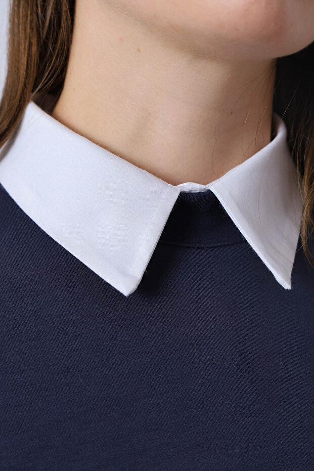 Shirt Collar Buttoned Crop Undershirt - 4