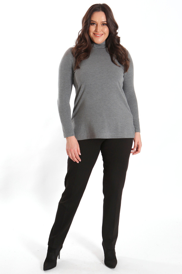 Kadın Basıc Yarım Balıkçı Gri Bluz - 7