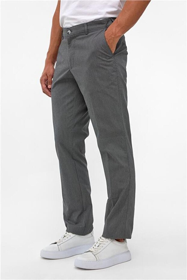 Siyah Regular Armürlü Pantolon - 3