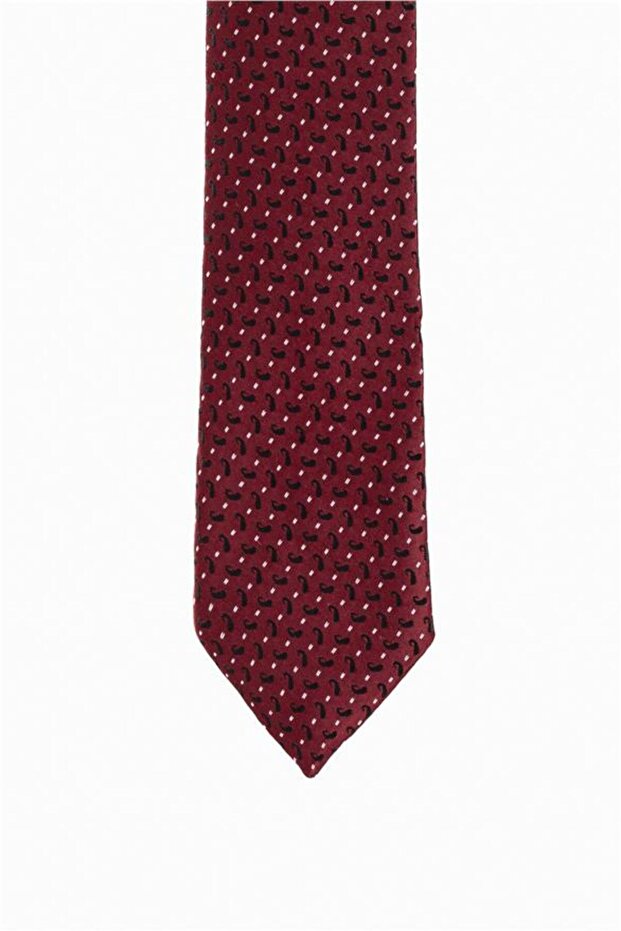 Açık Bordo Baskılı Kravat - 2