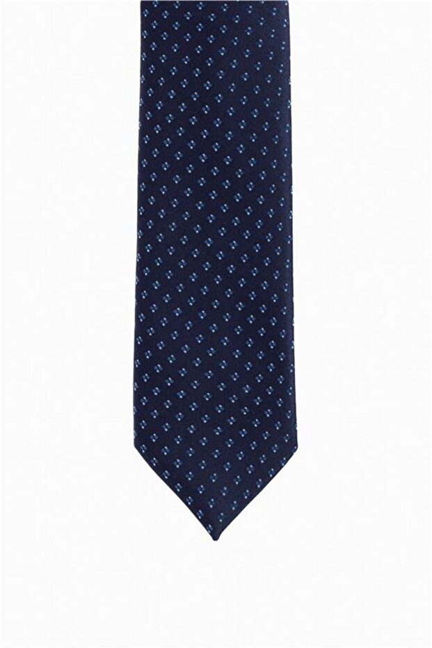 Lacivert Baskılı Kravat - 2