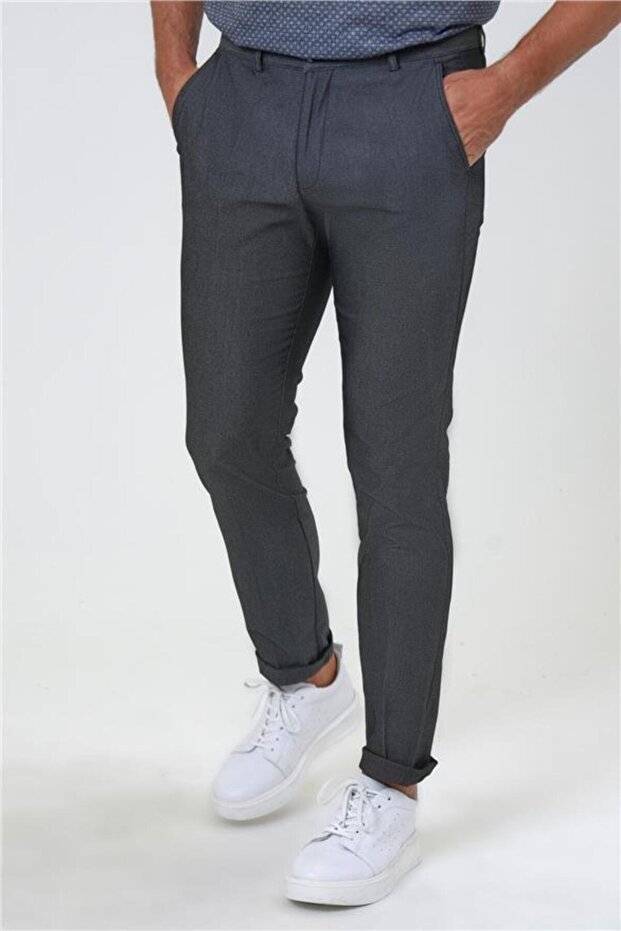 Siyah Regular Armürlü Pantolon - 2