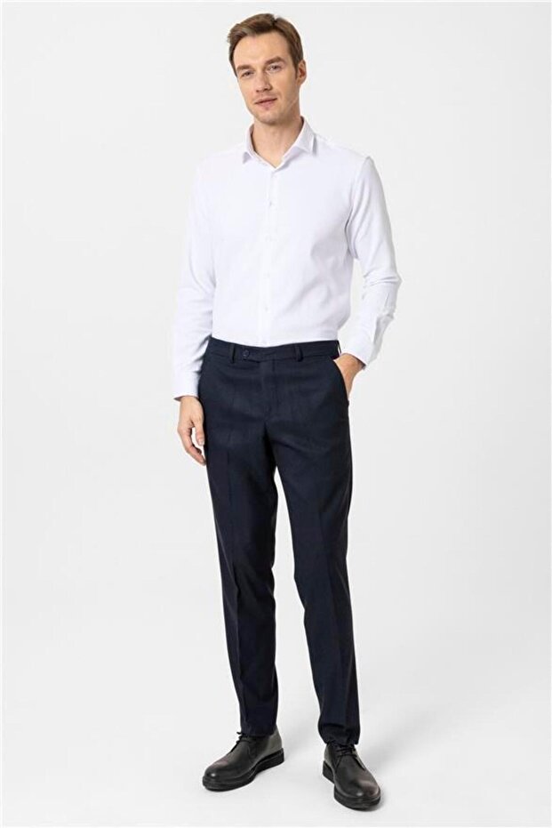 Lacivert Regular Düz Pantolon - 1