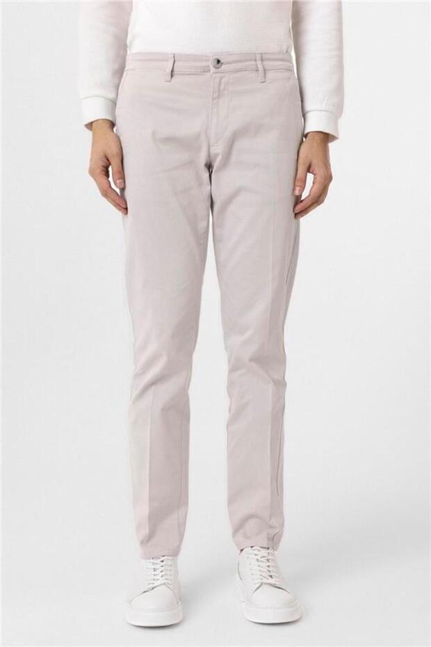 Gri Regular Armürlü Pantolon - 3