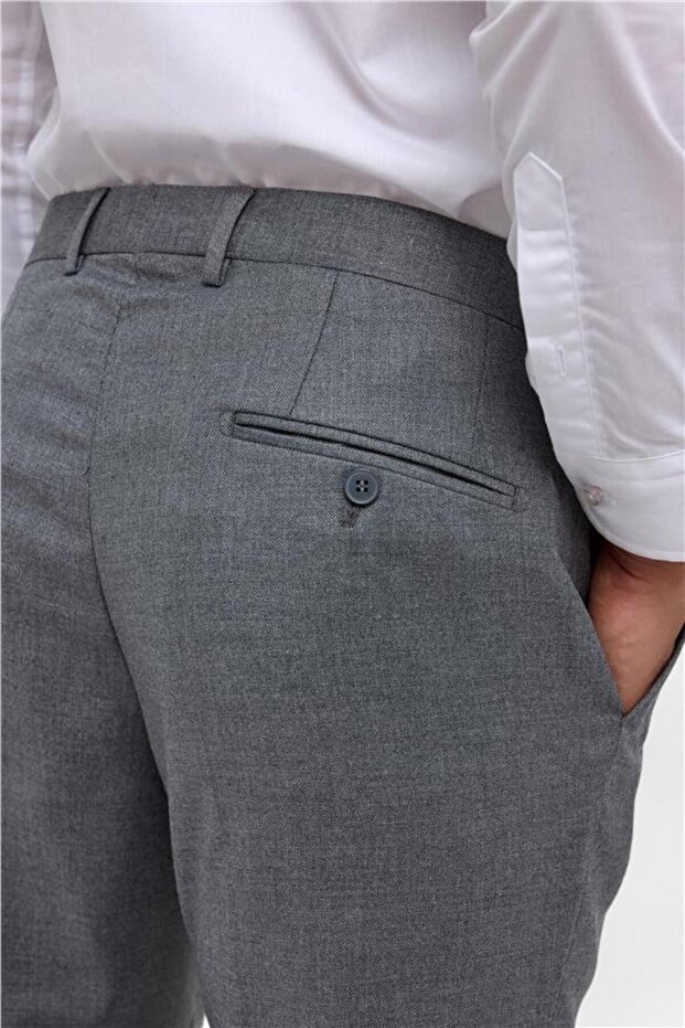 Antrasit Regular Armürlü Pantolon - 6