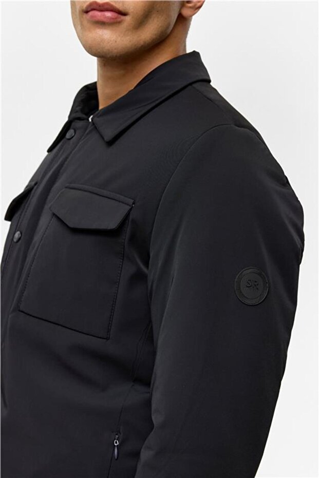 Lacivert Slim Düz Mont - 7