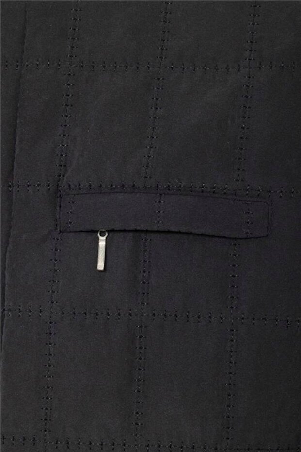 Siyah Regular Kapitone Mont - 4