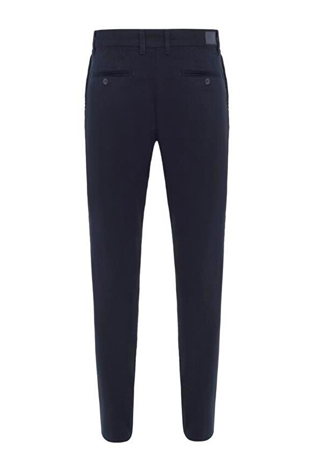 Lacivert Regular Armürlü Pantolon - 4