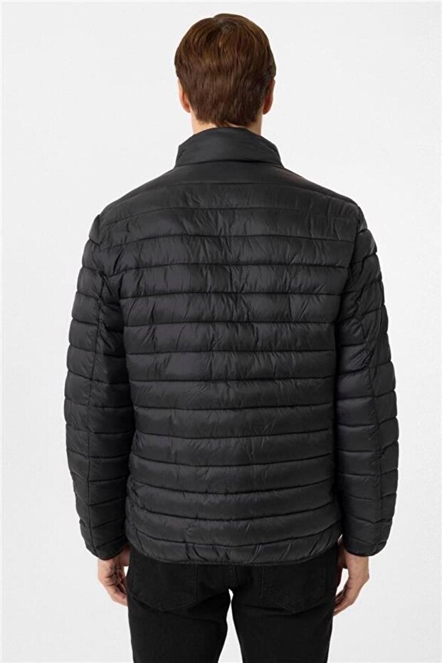 Siyah Slim Kapitone Mont - 8