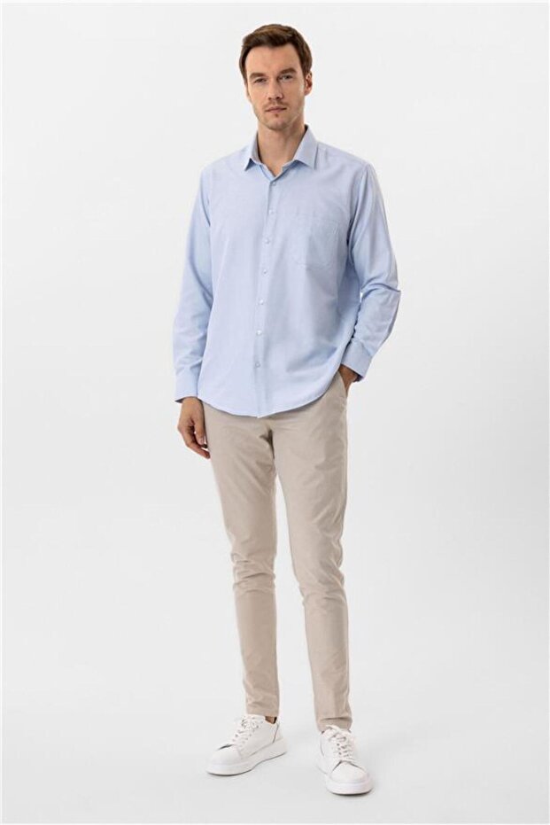 Köşeli Manşet Regular Armürlü Gömlek - 2