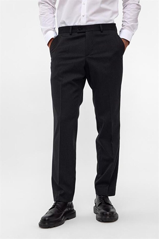 Siyah Regular Desenli Pantolon - 3