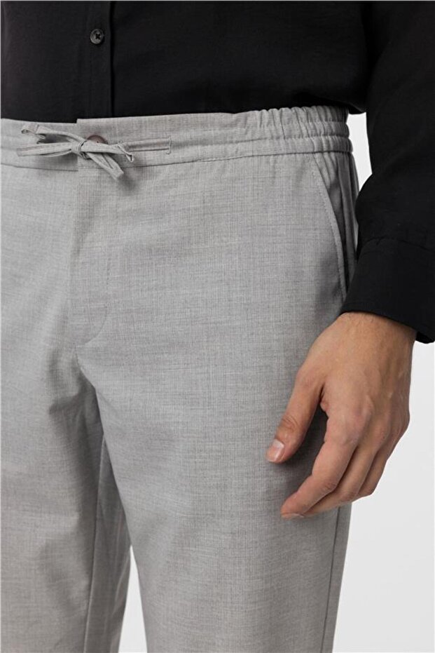 Gray slim straight jogger pants - 3