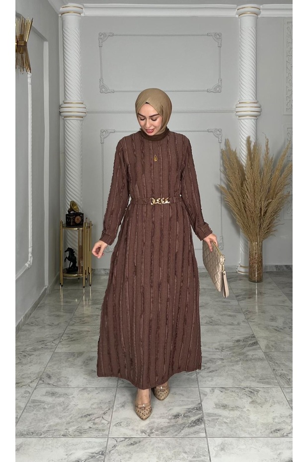 ZİNCİR DETAYLI ELBİSE - 2