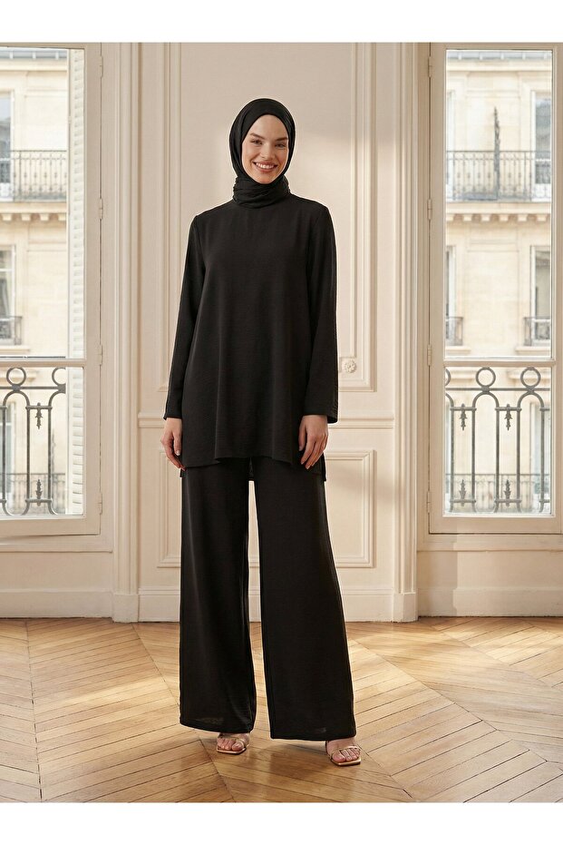 Aerobin Basic Tunik&Pantolon İkili Takım - Siyah - - 1