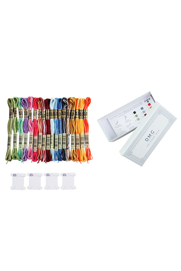 Kutu Hediyeli Muline 18'li İplik Seti - Ebruli - 1