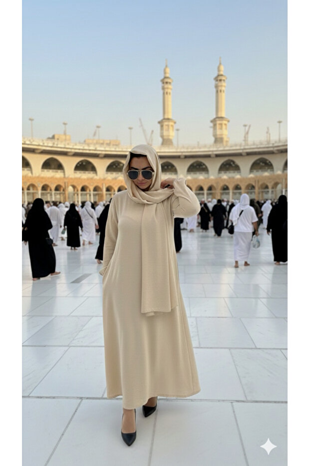 Inci Model Shawl and Umrah Dress with Zikirmatik Gift