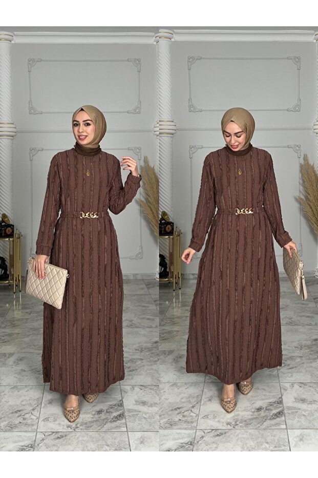 ZİNCİR DETAYLI ELBİSE - 1