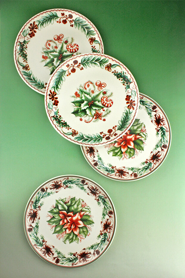 Winterberry 4 Pieces Porcelain Serving Plates