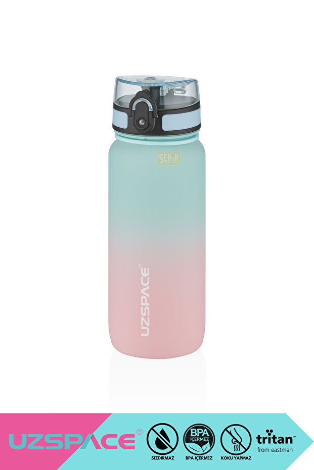 650ml New Double Color Leak-Proof Bpa-Free Motivational Tritan Water Bottle with Lockable Lid