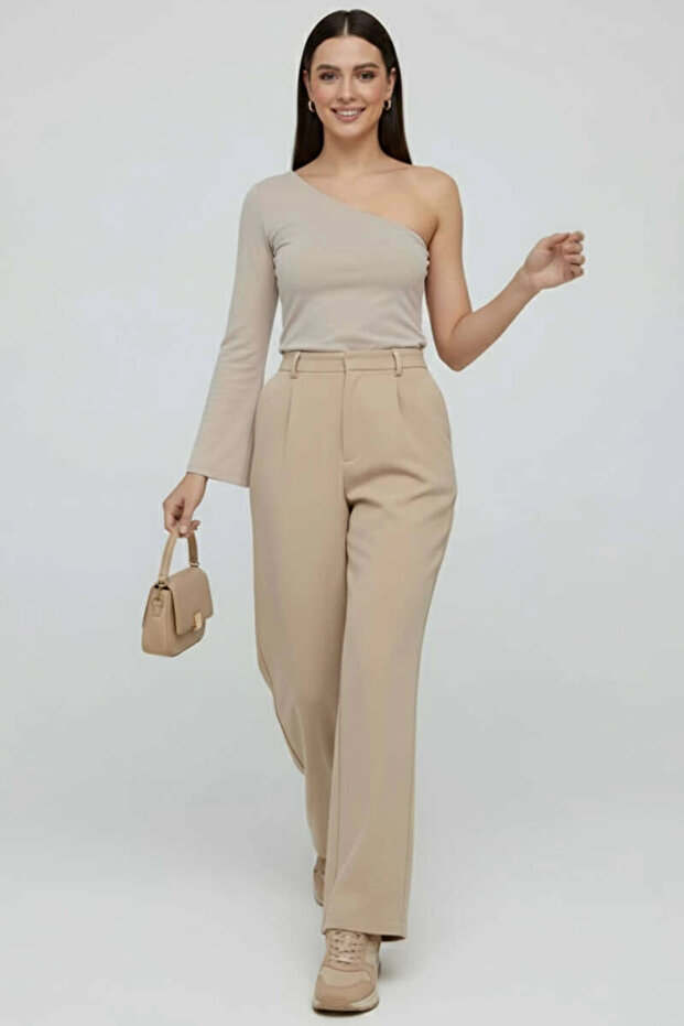 One-Shoulder Basic Blouse Mink - 1