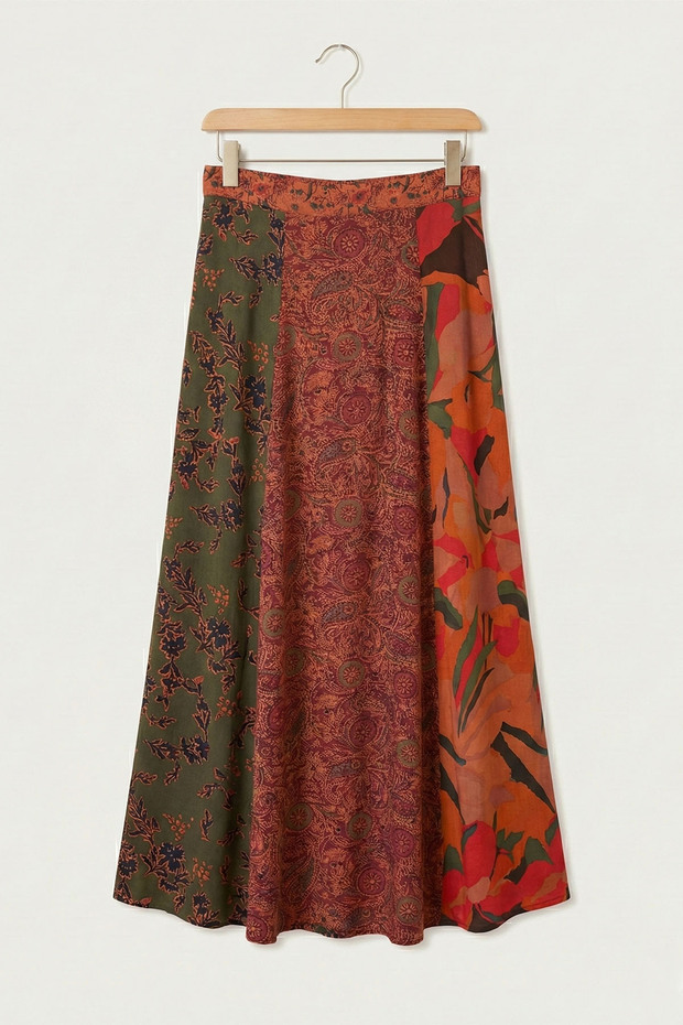 Uzun Patchwork Etek - 5