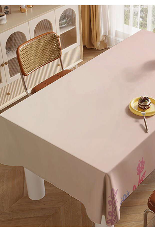 Powder Leaf Pattern Kitchen Dining Table Cloth Living Room Tablecloth