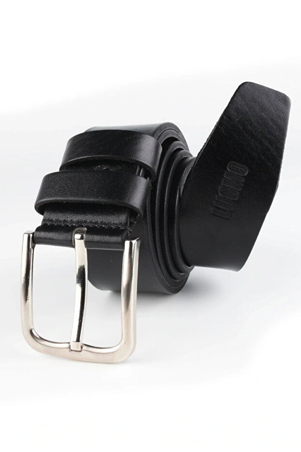 100% Single Layer Leather Genuine Manda Leather Men's Jeans Belt Black