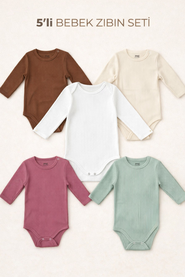 Girl Boy 5-Piece Bodysuit Baby Set Cotton Transitional Long Sleeve Bodysuit Bodysuit 100% Cotton